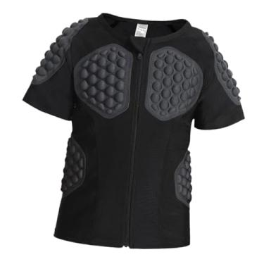 Imagem de KiBcsLic Top de compressão acolchoado infantil, proteção esportiva, acessórios anticolisão, respirável para basquete, multiuso, infantil, manga curta, Size M