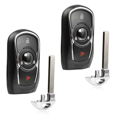 Imagem de 2 chaves de substituição para controle remoto sem chave com 3 botões para Buick Encore Regal 2018-2020 (HYQ4EA, 13506667, 13532384)