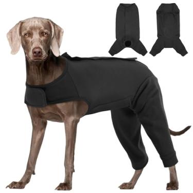 Imagem de Kuoser Traje de cirurgia para cães para pernas traseiras, manga traseira de cachorro para parar de lamber, traje feminino de recuperação de esterilização para cães após a cirurgia, macacão cirúrgico