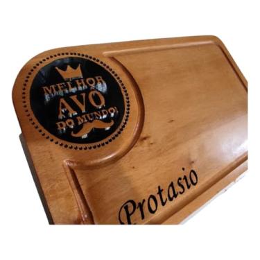 Imagem de Tábua de Cortar Personalizada Com Nome, Logo, Símbolo, Iniciais Etc, Madeira Nobre, Tábua 40x24x2,5cm, Presente Único