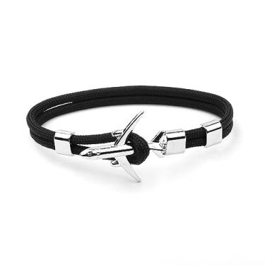 Imagem de HoHaNa Pulseiras de Âncora de Avião Masculino Pingente de Corrente de Corda Masculino Feminino Estilo Força Aérea Gancho Esportivo de Metal, Medium, Paracord, Sem Pedra Preciosa