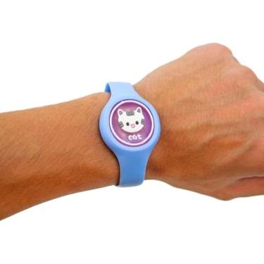 Imagem de Pulseira Repelente Infantil Anti Mosquito – Formato de Relógio em Silicone Divertido | Proteção Segura e Colorida para Crianças contra Insetos (Azul)