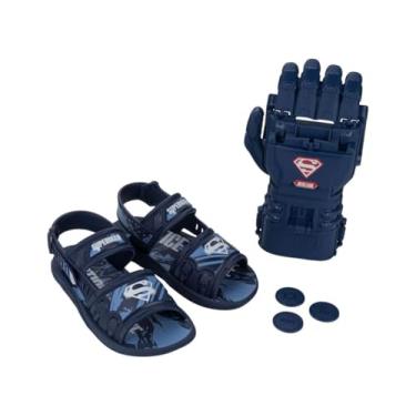 Imagem de Sandália Infantil Menino Liga da Justiça Action Grendene Kids Batman Preto ou Super Man Azul Com Luva Interativa (Azul, BR, Criança de 4 a 8 anos, Numérico, 26)