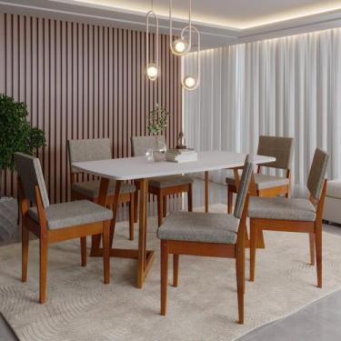 Imagem de Conjunto para Sala de Jantar Tampo Oval 170cm com 6 Cadeiras Madeira M