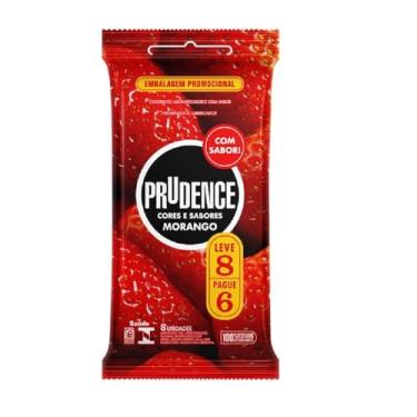 Imagem de Prudence Preservativo Lubrificado Morango com 8 Unidades