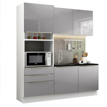 Imagem de Cozinha Compacta Lux com Armário 5 Portas 3 Gavetas Branco