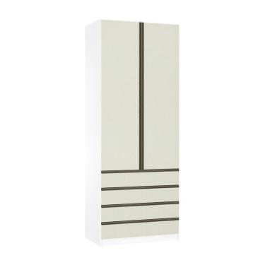 Imagem de Guarda Roupa 2 Portas 4 Gavetas 90cm Branco Ff Com Kashmir