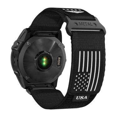 Imagem de Pulseiras masculinas de nylon resistente para Garmin Fenix8 51 mm/Fenix 7X/Fenix 5X/Fenix 6X/5XPlus/6X Pro, pulseira esportiva Quickfit de tecido de substituição para Garmin Instinct 2X/Tactix Delta