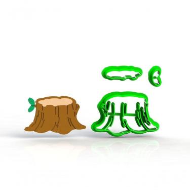 Imagem de Cortador Tronco C Folha Mod2 Bosque Encantado Floresta Modular Tamanho 7 Cm