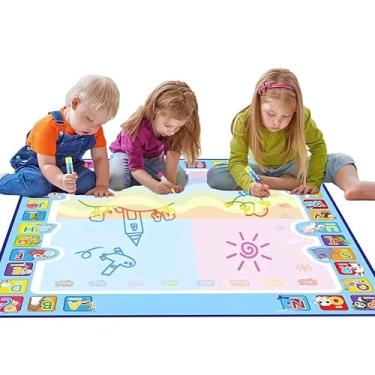 Imagem de Tapete De Atividades Infantil Grande Mágico Impermeável Para Bebês Brinquedo Interativo Autismo Lousa Mágica Montessori Caneta Reutilizável Para Desenhar Com Água (Insetos)