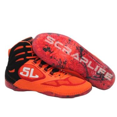 Imagem de ScrapLife Tênis masculino Endurance Wrestling | Calçado esportivo adulto jovem meninos meninas boxe MMA Wrestle BJJ NFHS Varsity College Size, Laranja/preto, 40
