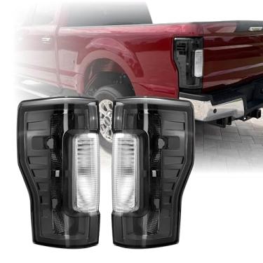 Imagem de USR UNIQUE STYLE RACING Luz traseira – Lâmpadas traseiras (esquerda + direita) compatíveis com Ford F250 F350 SuperDuty 2017-2019 caminhonete super duty halogênio e sem ponto cego (lente de fumaça com