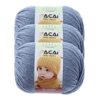 Imagem de Fio macio para bebê, 30% alpaca 70% poliéster, hipoalergênico, lavável, lavável na máquina, lã de bebê, ideal para tricô, crochê, cobertores de bebê, roupas e acessórios para recém-nascidos, 50 g por