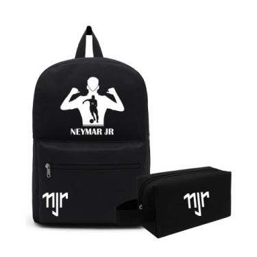 Imagem de Mochila e Estojo Casual Alça Reforçada Resistente Premium Escolar Facu