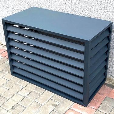 Imagem de Suporte De Ar Condicionado De Tela De Cerca Externa, Capa Protetora De Estrutura Externa De Ar Condicionado De Liga De Alumínio, Prateleira De Plantas Com Venez, Charcoal Grey, 110CMx60CMx80CM