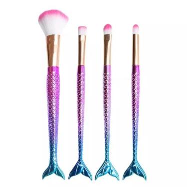 Imagem de Kit Pincel para Maquiagem Seria 4un - Sereia