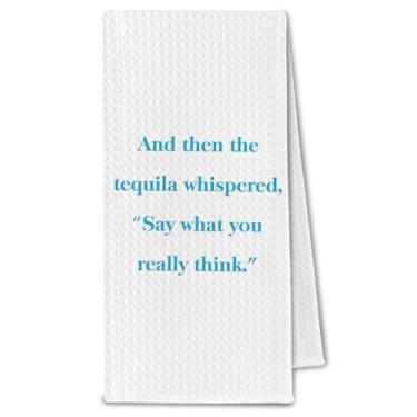 Imagem de ChissNook Toalhas de cozinha engraçadas de tequila, presentes para amantes de tequila, pano de secagem para carrinho de bar de cozinha, presentes de barman para mulheres e homens, toalha de mão