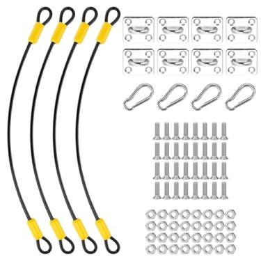 Imagem de Fecho de mosquetão de aço inoxidável para latas de lixo, 4 peças de trava universal com alça, evita o acesso de animais - serve para caixas externas