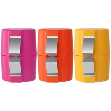 Imagem de Conjunto de ferramentas de cozinha de longa duração para rachar ovos, 3 abridores de casca (rosa, laranja, amarelo), design ergonômico, seguro para alimentos, inclui separador de ovos, biscoito de ovo