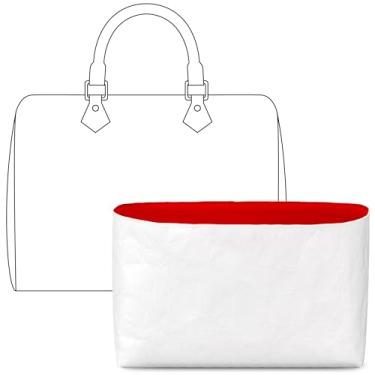 Imagem de FANJI Project Inserção organizadora de bolsa para LV Speedy 30, ajuste personalizado dentro premium Rogue Coeur, leve, resistente à água, com acessórios para porta-copos