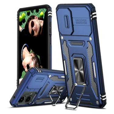 Imagem de LeYi Capa para Motorola Moto G-5G-2024: Capa para Moto 5G 2024 com capa deslizante para câmera, [grau militar] à prova de choque, suporte magnético para Moto G5G 2024, azul marinho