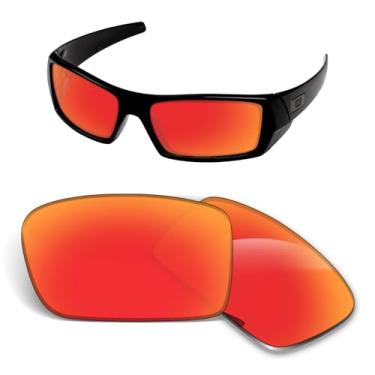 Imagem de Lentes de substituição de 1,5 mm compatíveis com óculos de sol Oakley Gascan OO9014, antiarranhões e resistentes a impactos - laranja vermelho polarizado