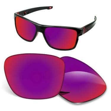 Imagem de Biyxpiv Lentes de substituição de 1,5 mm compatíveis com óculos de sol Oakley Crossrange OO9361, antiarranhões e resistentes a impactos, Midnight Sun espelhado, 57mm