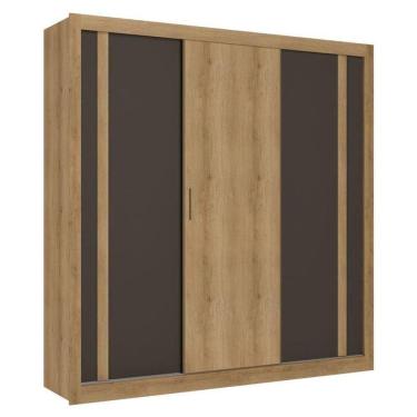 Imagem de Guarda Roupa Casal Ibiza 3 Portas Capuccino Cacau Off White - Thb