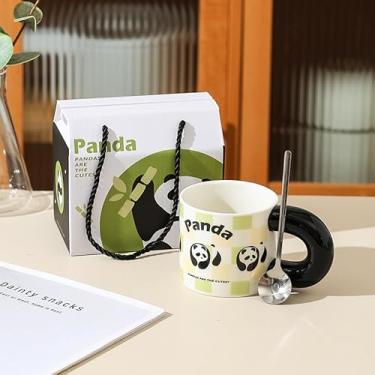 Imagem de ZjenNbecoHpave Canecas, caneca de cerâmica panda com caixa de presente e colher – Presente perfeito para o Dia das Mães para amantes de animais e entusiastas de café!