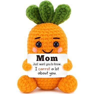 Imagem de FEFAMM Christmas Birthday Gifts for Mom from Daughter Son - Mini Handmade Crochet Carrot Birthday Gifts for New Mom Stepmom and Mother in Law Wife Unique Stocking Stuffer for Women Cheer Up Support