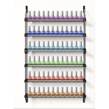 Imagem de GIGIFTREE Prateleira de armazenamento de óleo essencial montada na parede, coleção de óleos essenciais, organizador de 5 camadas, comporta 75 frascos, organizador de tinta