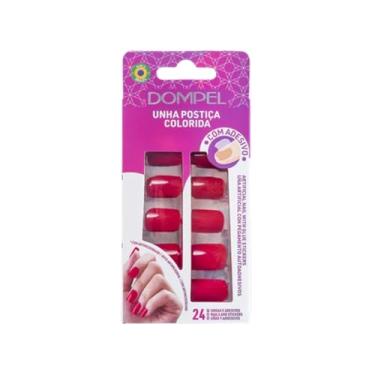 Imagem de Unha Postiça Dompel C/24 797 Vermelho Esc.
