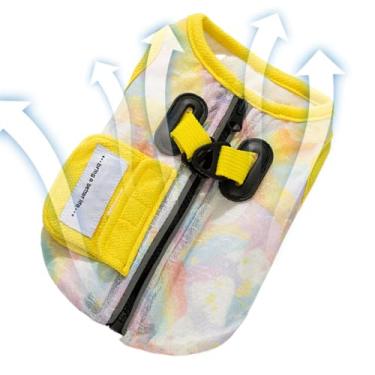 Imagem de Jaqueta refrescante para cães – Camisas refrescantes para animais de estimação – Casacos sem mangas com arnês em D para caminhadas de verão, viagens, treinamento, parques, passeios de carro, clima