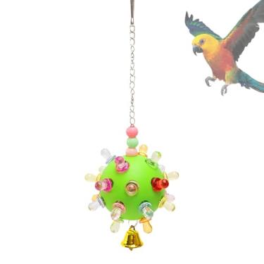 Imagem de Brinquedos de pássaros para papagaios, brinquedo de mastigar periquito com design planetário - Acessórios de gaiola de tédio para alívio de bola de treinamento com sino para calopsitas e periquitos