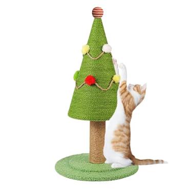 Imagem de Árvore de Natal arranhada para gatos, árvore de arranhão de gato - ferramenta de relaxamento, ornamentos estéticos, brinquedos fofos de noivado para gatos em ambientes internos