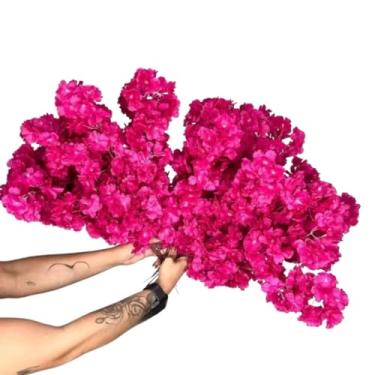 Imagem de Kit 0 a 40 Flores 45cm Flor Cerejeira artificial Decoração Casa - Ramos para Decoração de Casa, Vasos e Eventos, Beleza Eterna sem Manutenção (Rosa Fúcsia,Kit 20 Unidade)