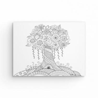 Imagem de Tela Para Pintura Infantil Colorir Pintar Canvas 20x15cm (Árvore)