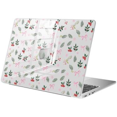 Imagem de BlHMCASE Capa compatível com MacBook Air de 13 polegadas M1 A2337 A2179 A1932 2022 2021 2020 2019, capa rígida protetora de folhas de Natal para MacBook Air de 13,3 polegadas