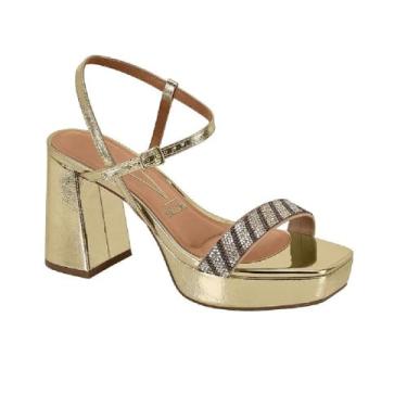Imagem de Sandalia Vizzano Salto Bloco Ref 6472.215.30827 Dourado 40