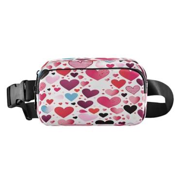 Imagem de CEBUGI Pochetes de caminhada para homens e mulheres, moda coração dos namorados, resistente à água, com cinto ajustável para treino, viagem, corrida