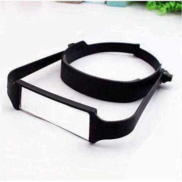 Imagem de uhyOHF Lupa, lupa de cabeça mãos livres -1,6X a 3,5X Zoom com 4 lentes destacáveis - lupa de cabeça montada na cabeça com luz para leitura, lupa de joias, relógio, réplica eletrônica (