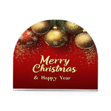 Imagem de Wassud Ornamentos de Natal dourados porta-guardanapos de acrílico, dispensador de guardanapos de papel moderno para cozinha, sala de jantar, decoração de mesa de bancada 1 peça (comporta 50-60