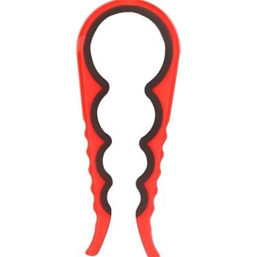 Imagem de Abridor de Tampas Universal com 4 Bocas, Vermelho e Preto, 22,5 cm, para Potes de Vidro e Conservas