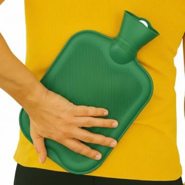 Imagem de Bolsa Térmica de Água Quente para Compressa – Alívio de Dores, Cólicas e Lesões; Borracha Premium, Anti-Vazamento e 2 Litros (Verde)