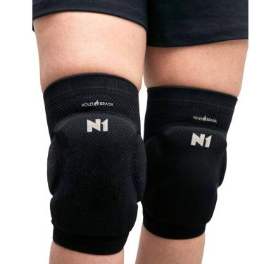 Imagem de JOELHEIRA VOLEI COM PROTECAO LINHA CBV (PAR) 1300 - PRETO M-Unissex