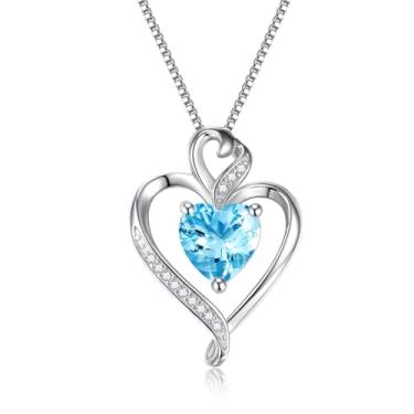 Imagem de Colar feminino com pingente de prata esterlina 925 banhado a ouro rosa banhado a ouro branco 14 K, colar de amor para namorada, esposa, dia dos namorados, aniversário, joia feminina 45,7 cm + 5 cm