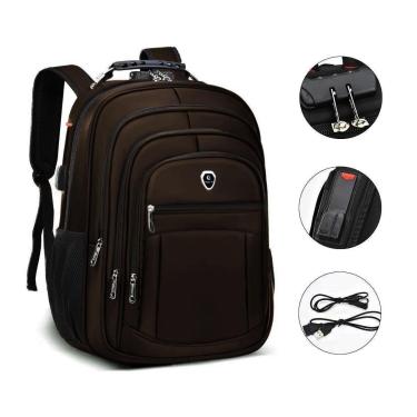 Imagem de Mochila Bolsa Grande Escolar Masculina Feminina Faculdade Executiva Senha Anti Furto Notebook-Unissex