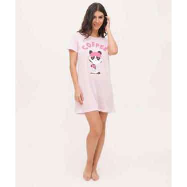 Imagem de Camisola Estampa Panda Manga Curta Marisa-32019, Rosa, M
