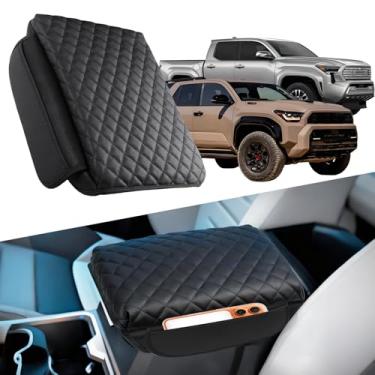 Imagem de CIMIAUTO Capa de apoio de braço espessa adequada para Toyota Tacoma 2024 2025 2026 e 4Runner 2025 2026 acessórios de capa de console central, capas de descanso de braço almofada de tampa com bolsos
