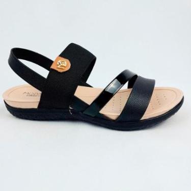 Imagem de Sandália Modare Feminina Tira Verniz - Preto - 38 BR-Feminino
